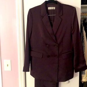 Tahari Plum Satin Suit